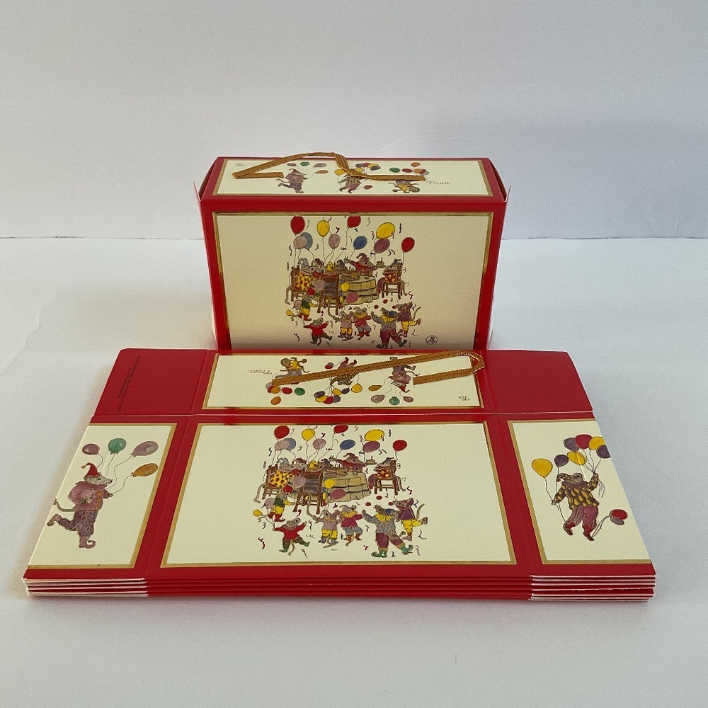 Lot 8 VTG 1988 Merrimack Birthday Party Gift Boxes Mouse Balloons Party Favors